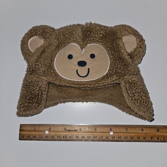 3 Baby Hat Lot Brown Bears Green Frog 1 Cotton 2 Fleece Carter's Taggies Woof - Picture 8 of 10